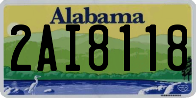 AL license plate 2AI8118