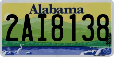 AL license plate 2AI8138