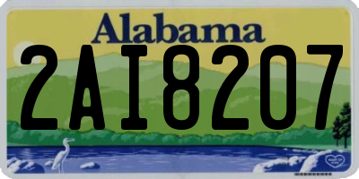 AL license plate 2AI8207