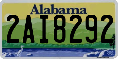 AL license plate 2AI8292