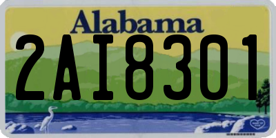 AL license plate 2AI8301