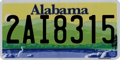 AL license plate 2AI8315