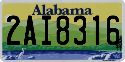 AL license plate 2AI8316