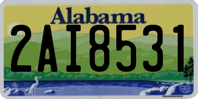 AL license plate 2AI8531