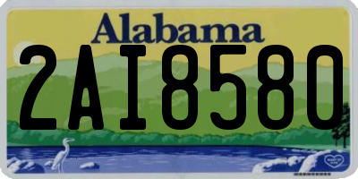 AL license plate 2AI8580