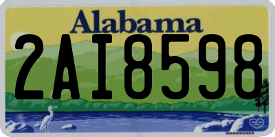 AL license plate 2AI8598