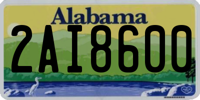 AL license plate 2AI8600