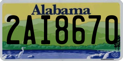AL license plate 2AI8670