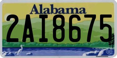 AL license plate 2AI8675