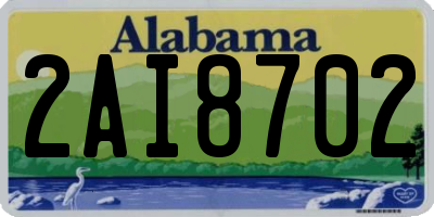 AL license plate 2AI8702
