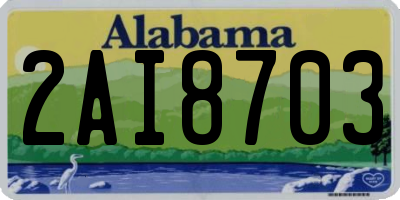 AL license plate 2AI8703