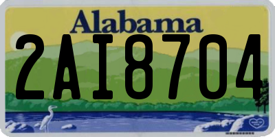 AL license plate 2AI8704