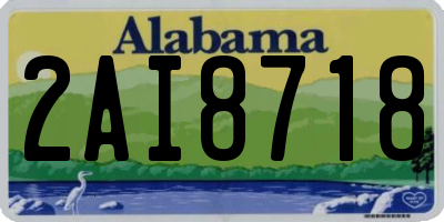 AL license plate 2AI8718