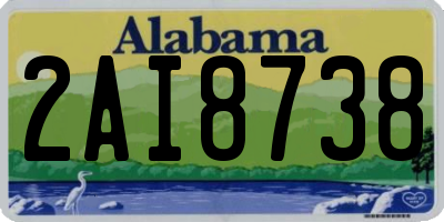 AL license plate 2AI8738