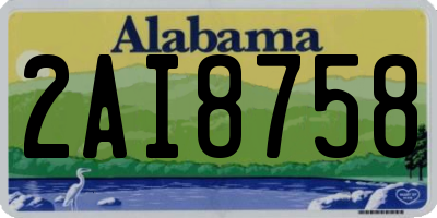 AL license plate 2AI8758