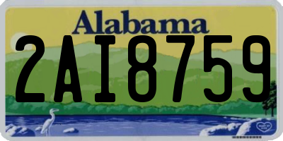 AL license plate 2AI8759