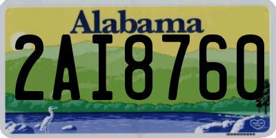 AL license plate 2AI8760