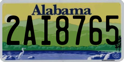AL license plate 2AI8765