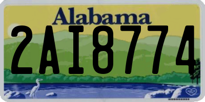 AL license plate 2AI8774