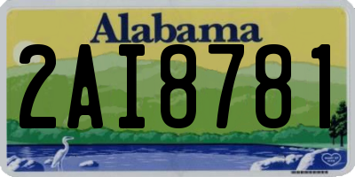 AL license plate 2AI8781