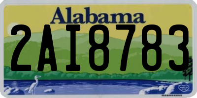 AL license plate 2AI8783