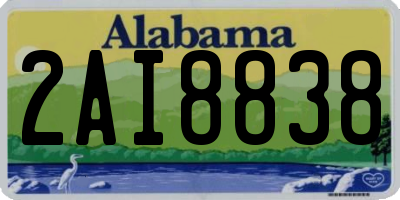 AL license plate 2AI8838