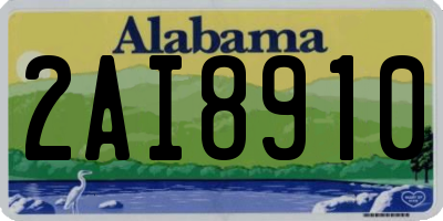 AL license plate 2AI8910