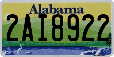AL license plate 2AI8922