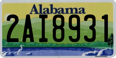 AL license plate 2AI8931