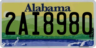 AL license plate 2AI8980