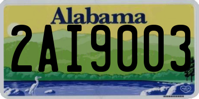 AL license plate 2AI9003