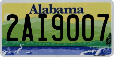 AL license plate 2AI9007