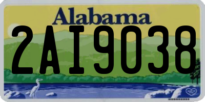 AL license plate 2AI9038