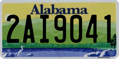 AL license plate 2AI9041