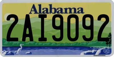 AL license plate 2AI9092
