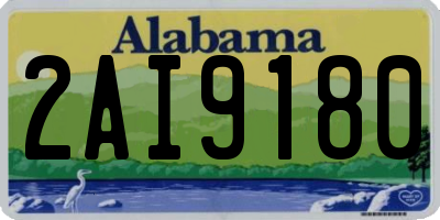 AL license plate 2AI9180