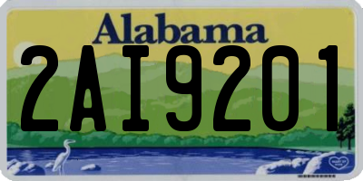 AL license plate 2AI9201