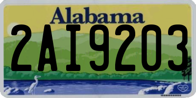 AL license plate 2AI9203