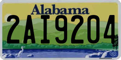 AL license plate 2AI9204