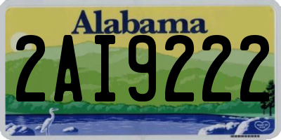 AL license plate 2AI9222