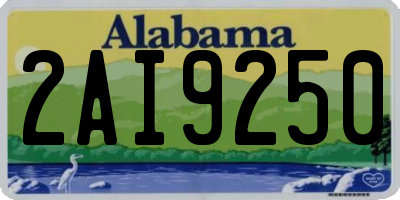AL license plate 2AI9250