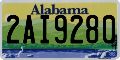 AL license plate 2AI9280