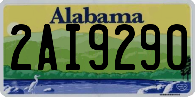AL license plate 2AI9290