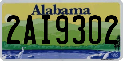 AL license plate 2AI9302