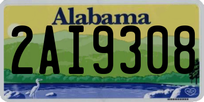 AL license plate 2AI9308
