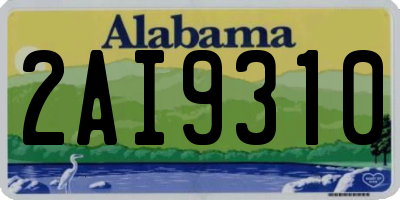 AL license plate 2AI9310