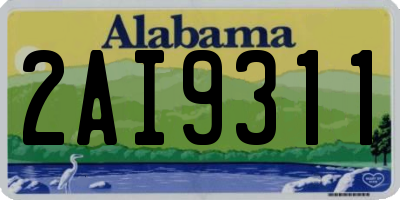 AL license plate 2AI9311