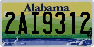 AL license plate 2AI9312