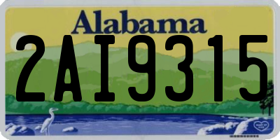 AL license plate 2AI9315