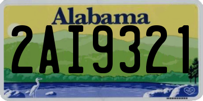 AL license plate 2AI9321